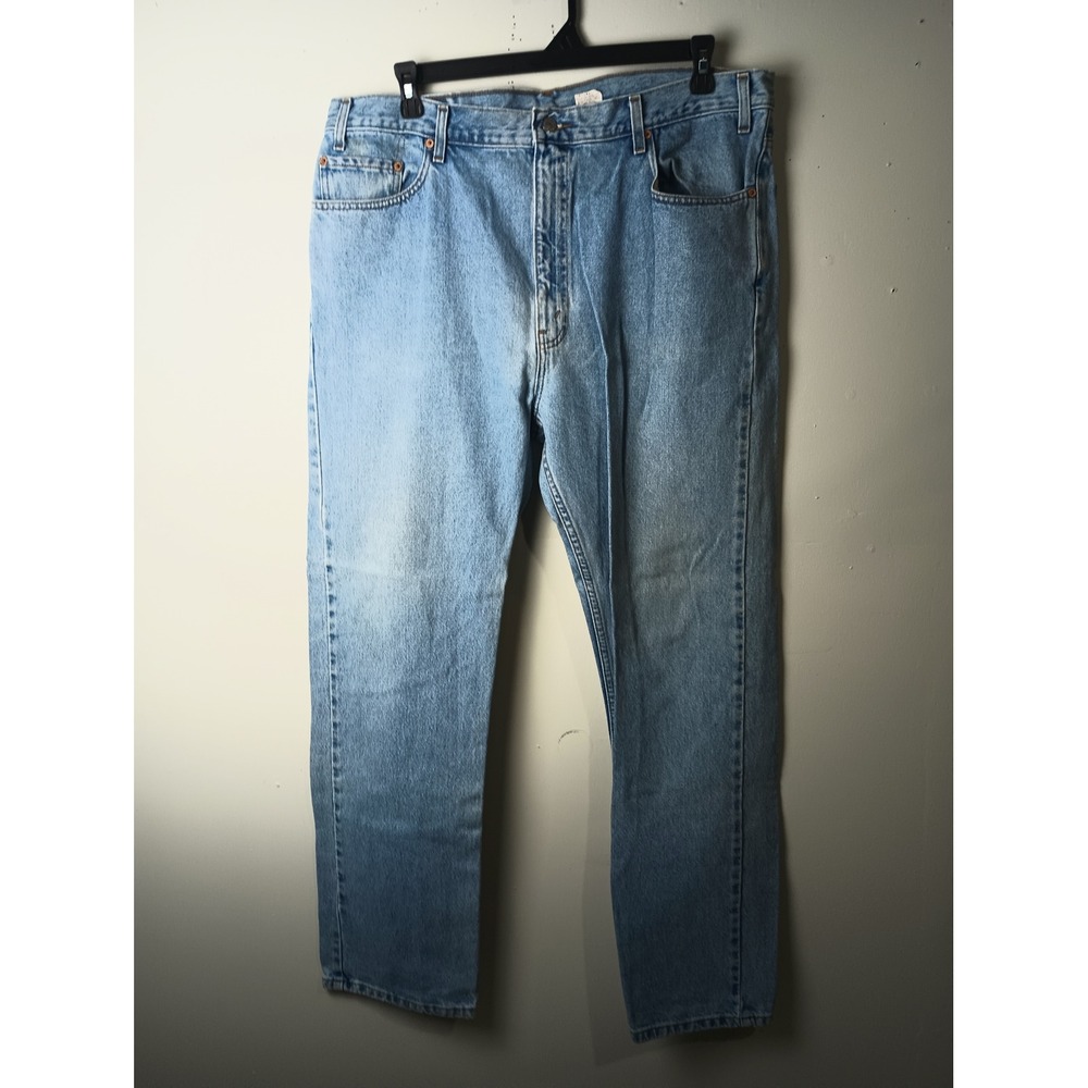 Levi's 505 Regular Fit Straight Leg Jeans Mens 42x32 Light Wash Vintage 2000s